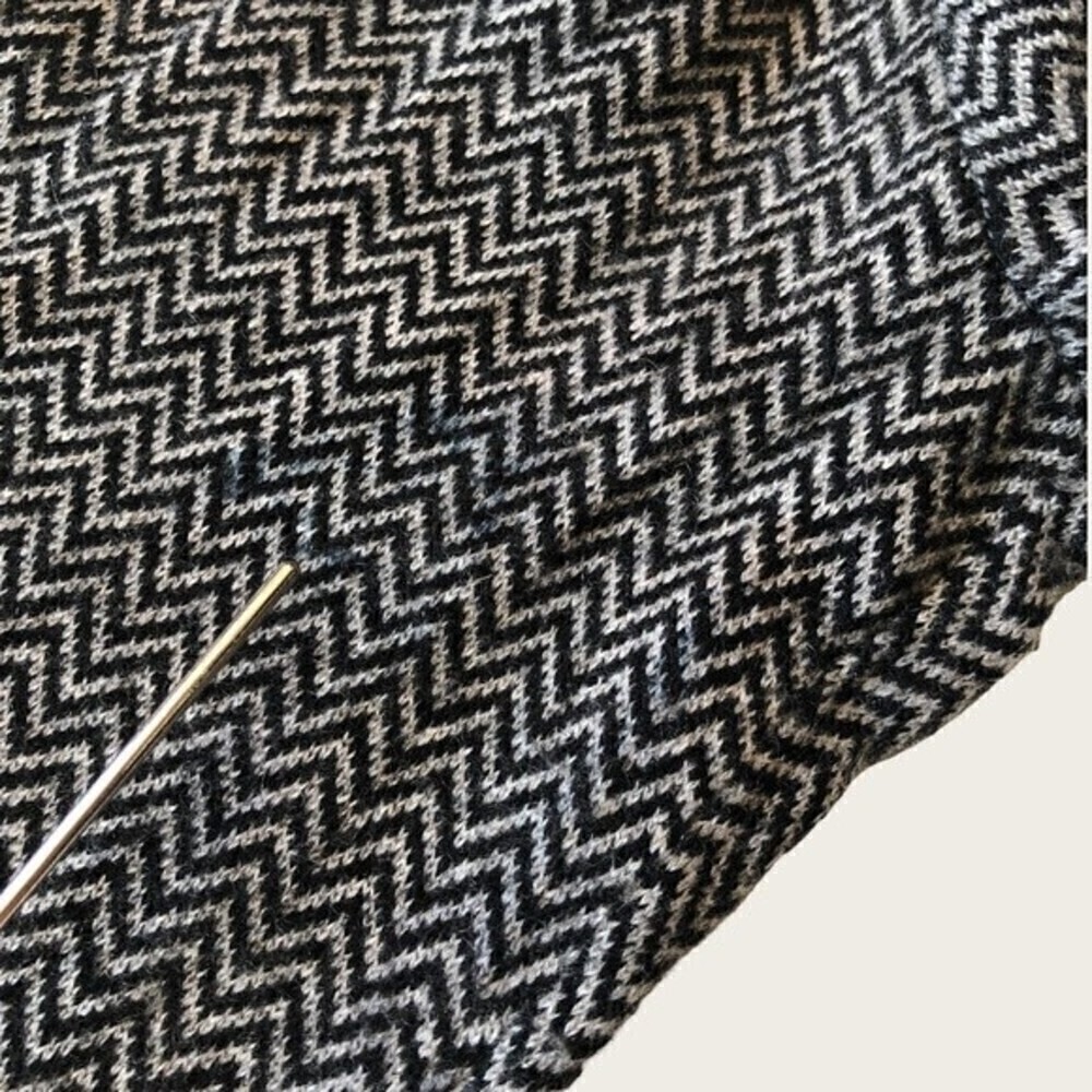 Bobby Jones Chevron V Neck Sweater Wool Cashmere Black Gray XL - Picture 12 of 14